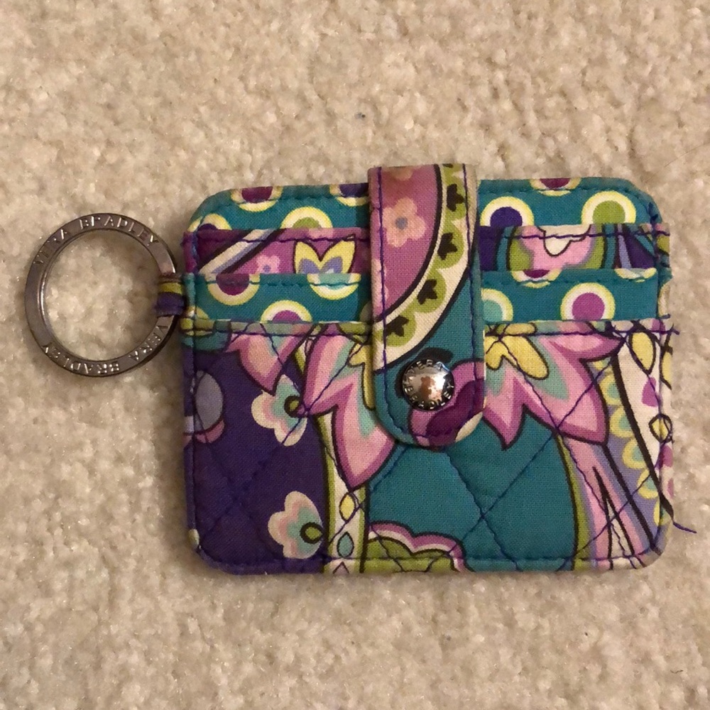 Vera Bradley Hipster Heather ZIP ID holder lanyard
